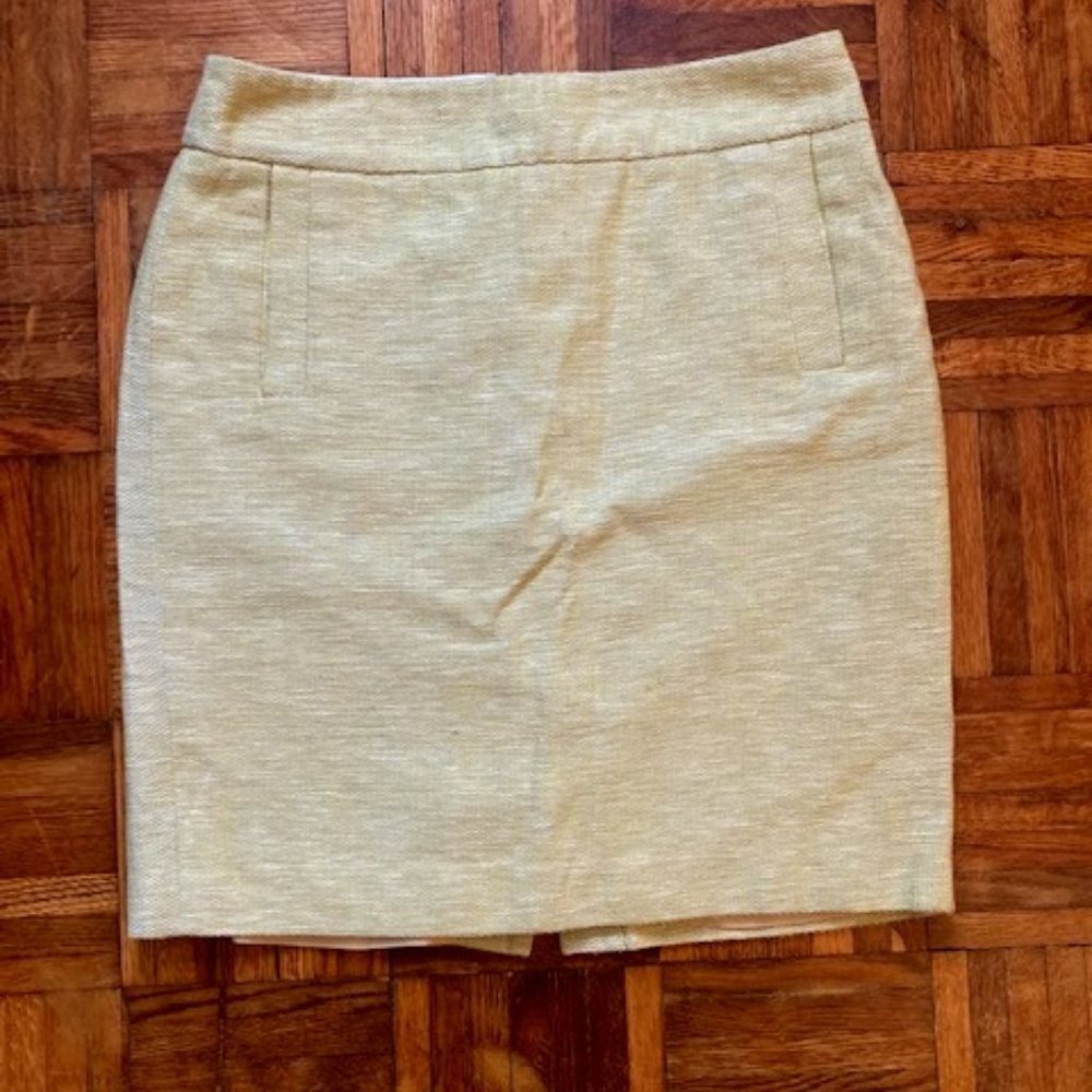 Banana Republic Yellow Linen Blend Skirt with pockets  Size 8P